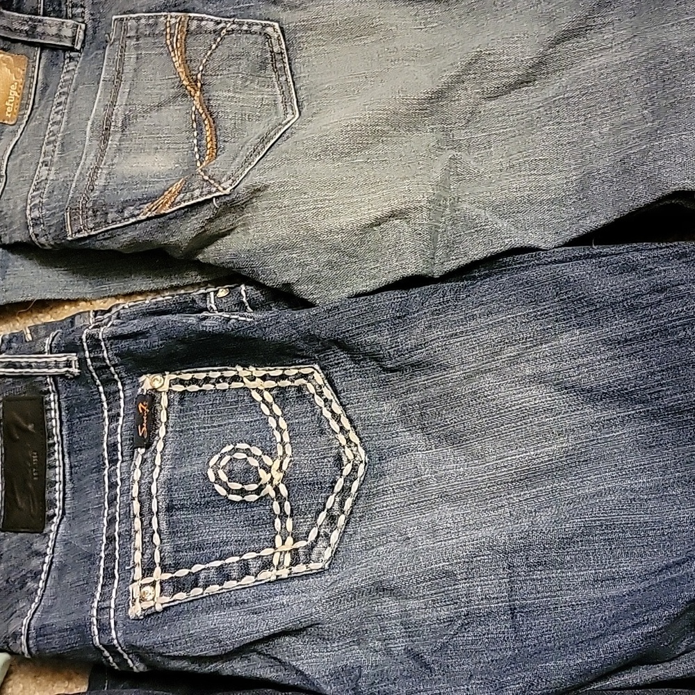 Size 10 Women's Blue Jeans 7pairs - Picture 4 of 4